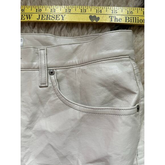 AGOLDE Recycled Leather 90's Pinch Waist Pants Powder Cream Sz 31,  $298 - Picture 7 of 16